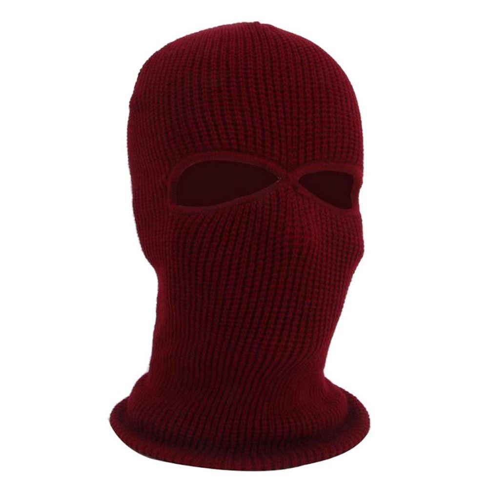 Hat Skullies Ear Protection 2 Holes Women Winter Cap Full Face Cover Men Beanies Hat Knitted Hats