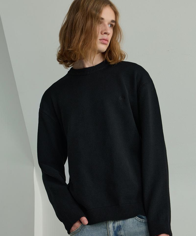 NODU Maple Basic Round Knit [Black]