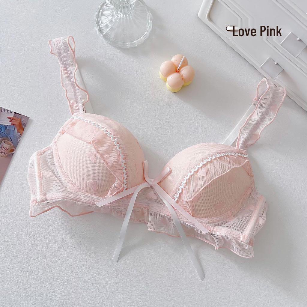 Elegant Lace Wireless Push-Up Bra: Anti-Sag, Enhances Shape