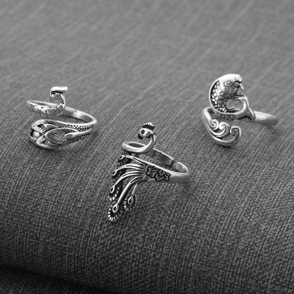 Accessories Peacock Fish Phoenix Knitting Loop Crochet Ring Thimble Ring Ring Sewing Accessories