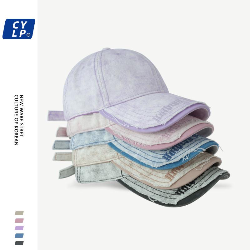 Повседневная ретро кепка-утка с вышивкой, различных цветов, с потертым денимом для любителей моды