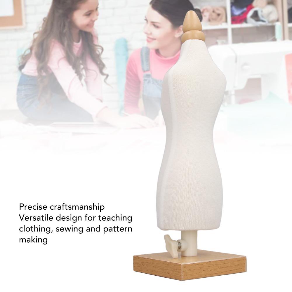 Wood Doll Dress Form White Doll Mannequin Durable Clothes Sewing Mannequin for Teaching
