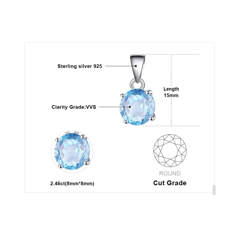 Ожерелье-подвеска из стерлингового серебра 925 пробы с натуральным синим топазом 2,4 карата для женщин, свадебные украшения без цепочки