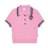 Li Ning Simple Versatile Comfortable Casual Letter Short Sleeve Polo Shirt Women Tops Peach-Wood-Pink AMBV336-3