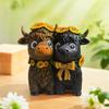 Spring Sunflower Highland Cow Figurines Funny Calf Lovers Gifts  Table Decor