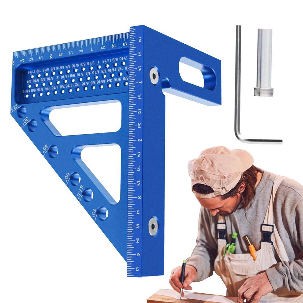 Многоугольный квадратный квадратный линейный транспортир из алюминиевого сплава высокой точности 3D прочный универсальный инструмент для деревообработки