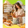 Beeswax Bread Bag for Homemade Sourdough, Sourdough Bread Bags with Zipper, 2 Pack Cotton Large Airtight Food Storage Bags to Keep Fresh