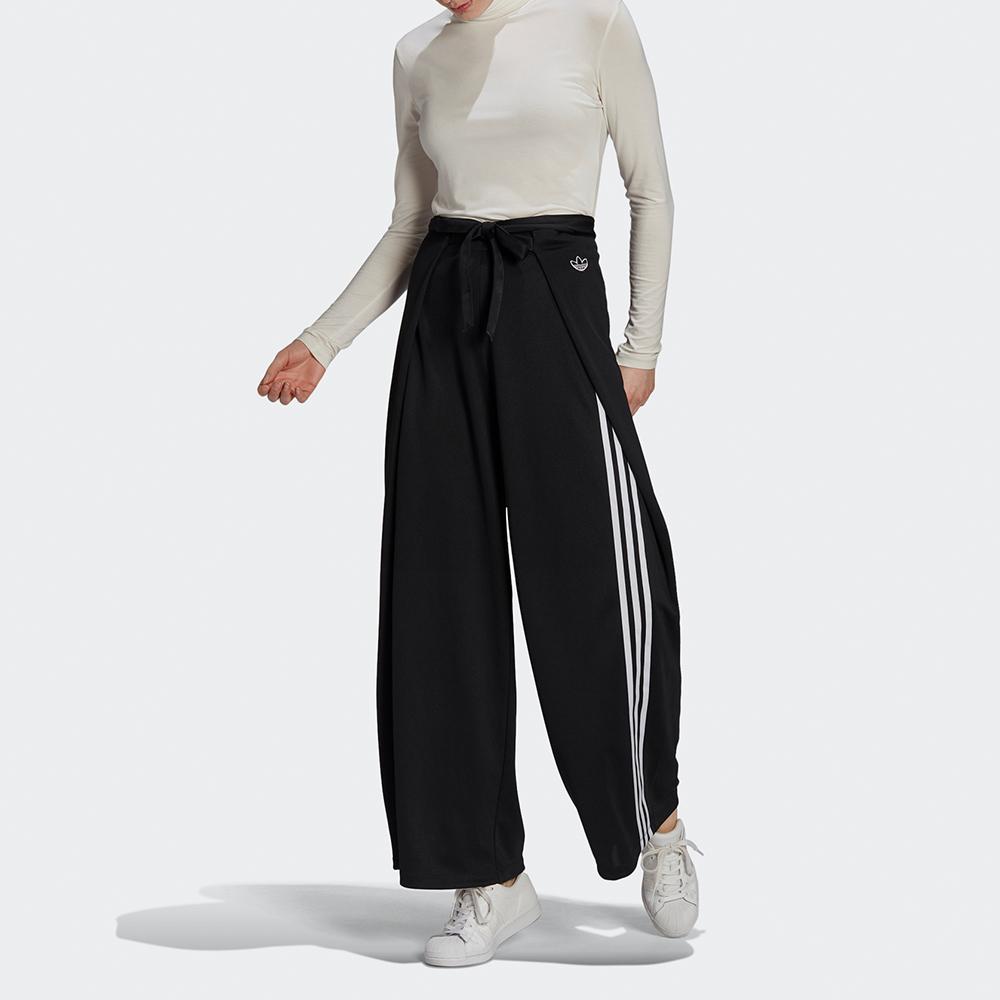 Adidas Оригинальные свободные широкие полосатые дышащие винтажные вязаные спортивные брюки женские низы черные GN3169