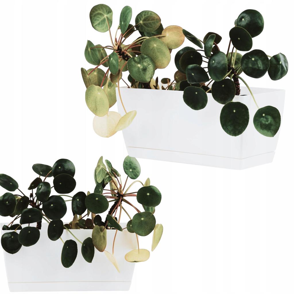 White Plastic Flower Pot 29 X 14.2 X 13.6