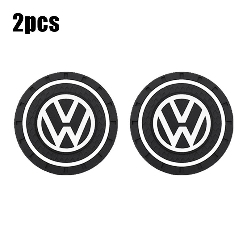 Car Coaster Mat Water Cup Pad PVC Silicone Non-Slip Pad Emblem Auto Accessories For Volkswagen VW GTI Polo Golf Passat Scirocco tik077