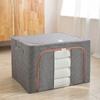 Dustproof Storage Box with Metal Frame Quilt Blanket Closet Clothing Organizer 24L Capacity Linen with Zipper for Duvets Clothes
