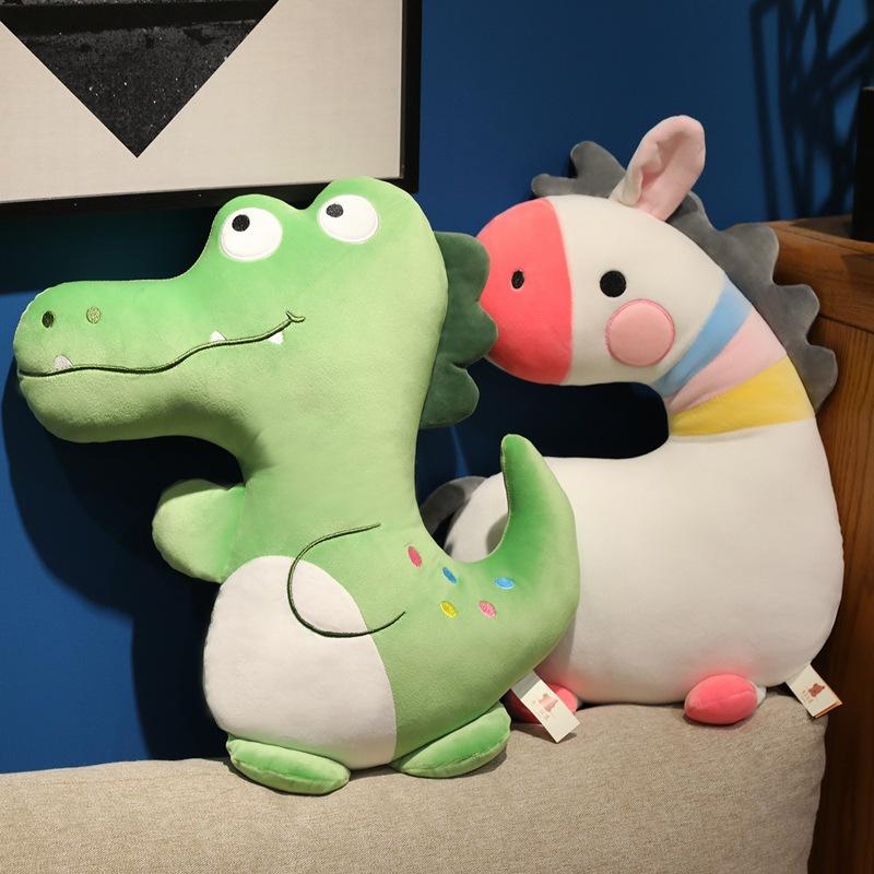 Cartoon Soft Unicorn Throw Pillow Plush Toy Doll Zebra Duck Doll Girl Company Soothing Doll