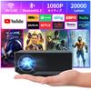 ZDK Projector Equipped with Bluetooth 5GWIFI 1080P Full HD High Brightness Small Projector Home Mini Lightweight Projector Ceiling 20000Lumens 4K