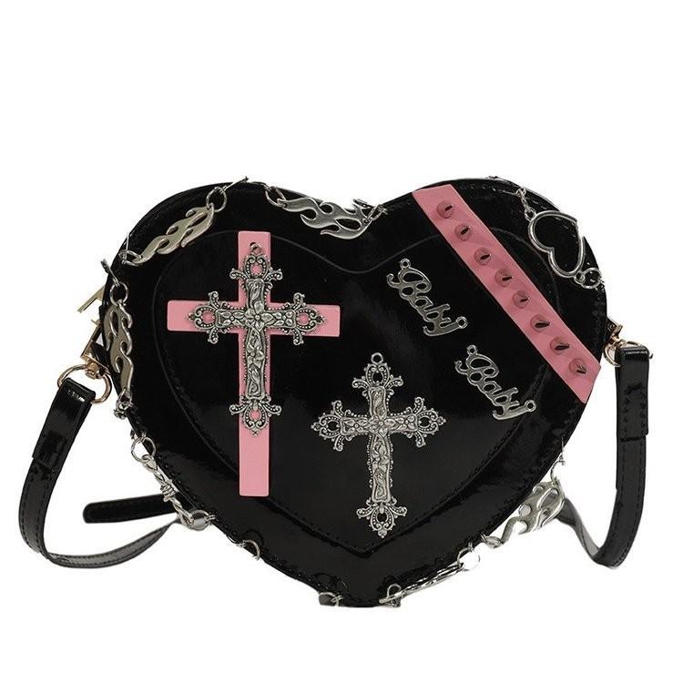 Stylish 2023 Heart Shaped Fashion Shoulder Bag For Women With Chic Punk Rivets
