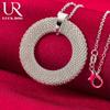 925 Sterling Silver Woven Circular Pendant Fashionable Wedding Jewelry