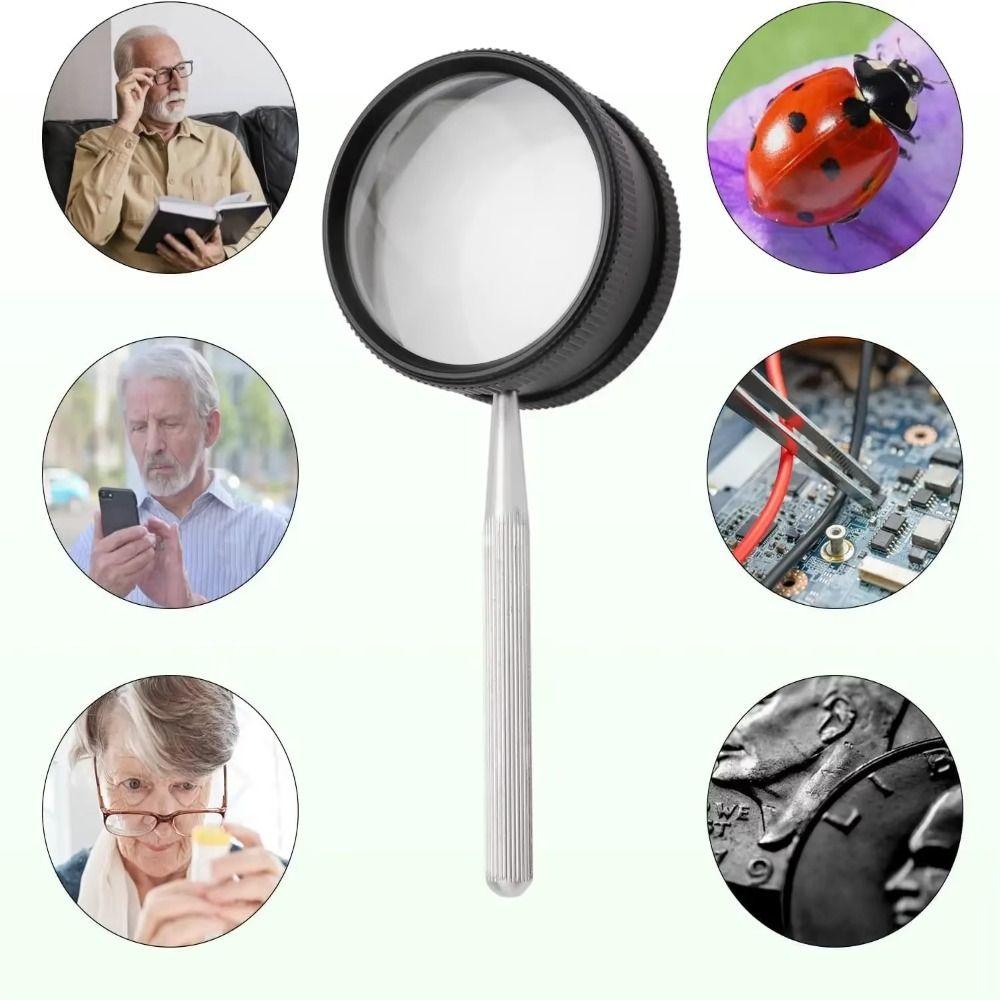 Double-Layer Magnifying Glass Optical Magnifying Loupe Portable 35X Handheld Magnifier  Coins