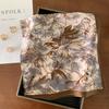 National Style Butterfly Flower Love, Silk Mulberry Silk Blue Small Silk Scarf Square Scarf Women'S Spring And Autumn Neck Protection Scarf Thin Scarf