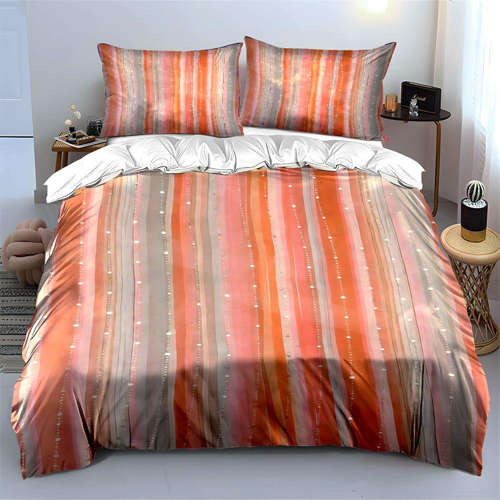 Gradient stripes, sparkling dots. Bedding sets Duvet cover sets Duvet covers Pillowcases(1* Duvet Cover 2* Pillowcases without duvet insert)