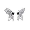 New temperament three-dimensional hollow design crystal butterfly water drop love stud earrings retro versatile high-end earrings women