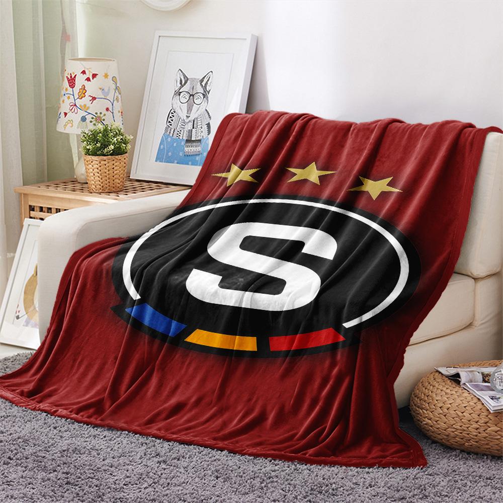 AC Sparta Praha logo FlAannel Blanket, High quality Comfortable for All Seasons, Home Decor, Warmth and Comfort