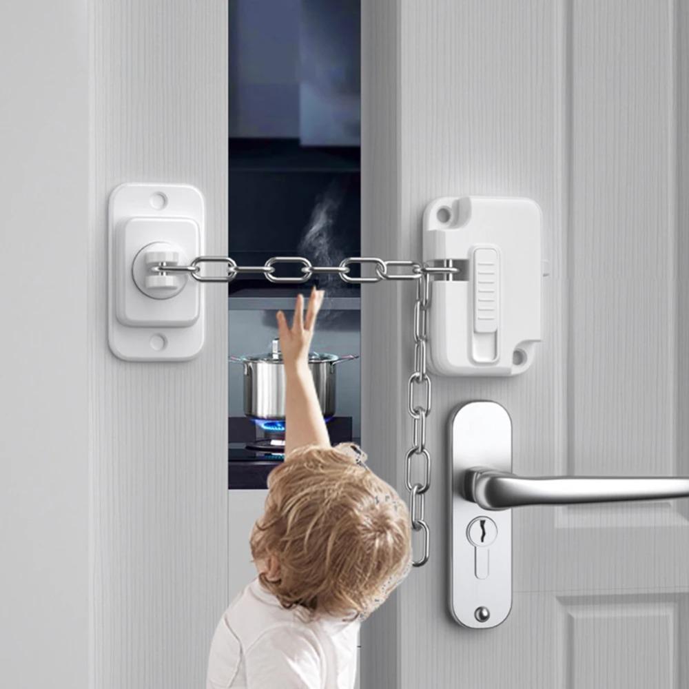 ABS Window Security Lock Sturdy Window Restrictor Window Frame Chain Lock Keep Children Safe