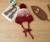 Diandian ear protection knitted hat women's autumn and winter fashion versatile soft waxy lace-up warm wool hat thickened to show small face