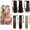 Women 24" Clip In Ponytail Long Straight Hair Extensions Piece Wrap Around Ponytail