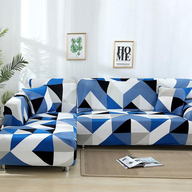 Geometric Corner Sofa Covers For Living Room Elastic Spandex Slipcovers Couch Cover Stretch Sofa Towel L Shape Need Buy 2pieces