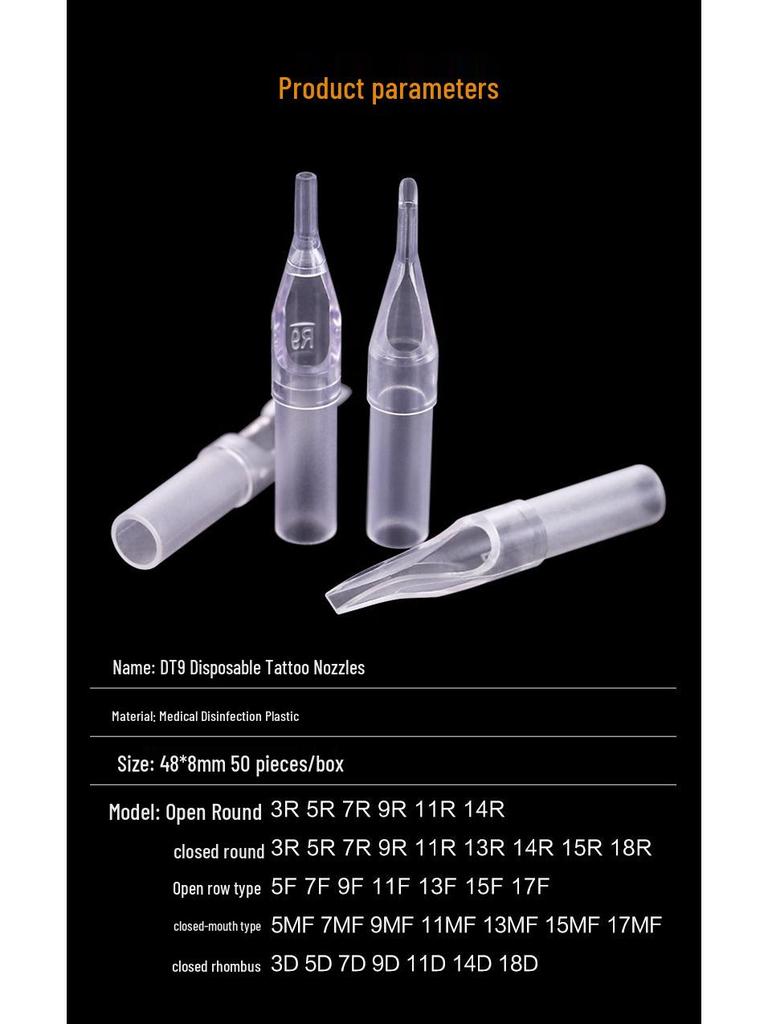 Black Bird Transparent Needle Tip Tattoo Nozzle RT/MFT - Disposable Auxiliary Supplies