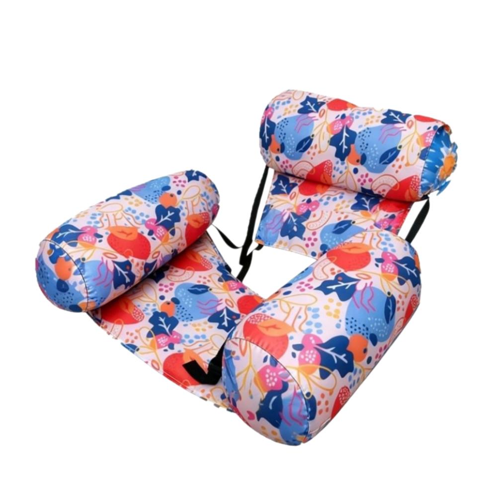 Fabric Cover Inflatable Pool Float Leaves Pattern Swim Floating Raft Water Hammock  Party Toy