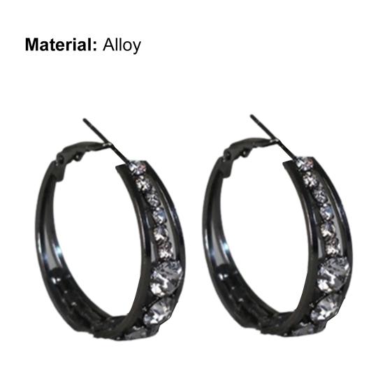 Леди серьги-кольца горный хрусталь круглый западный стиль пирсинг блестящие свадебные серьги-кольца