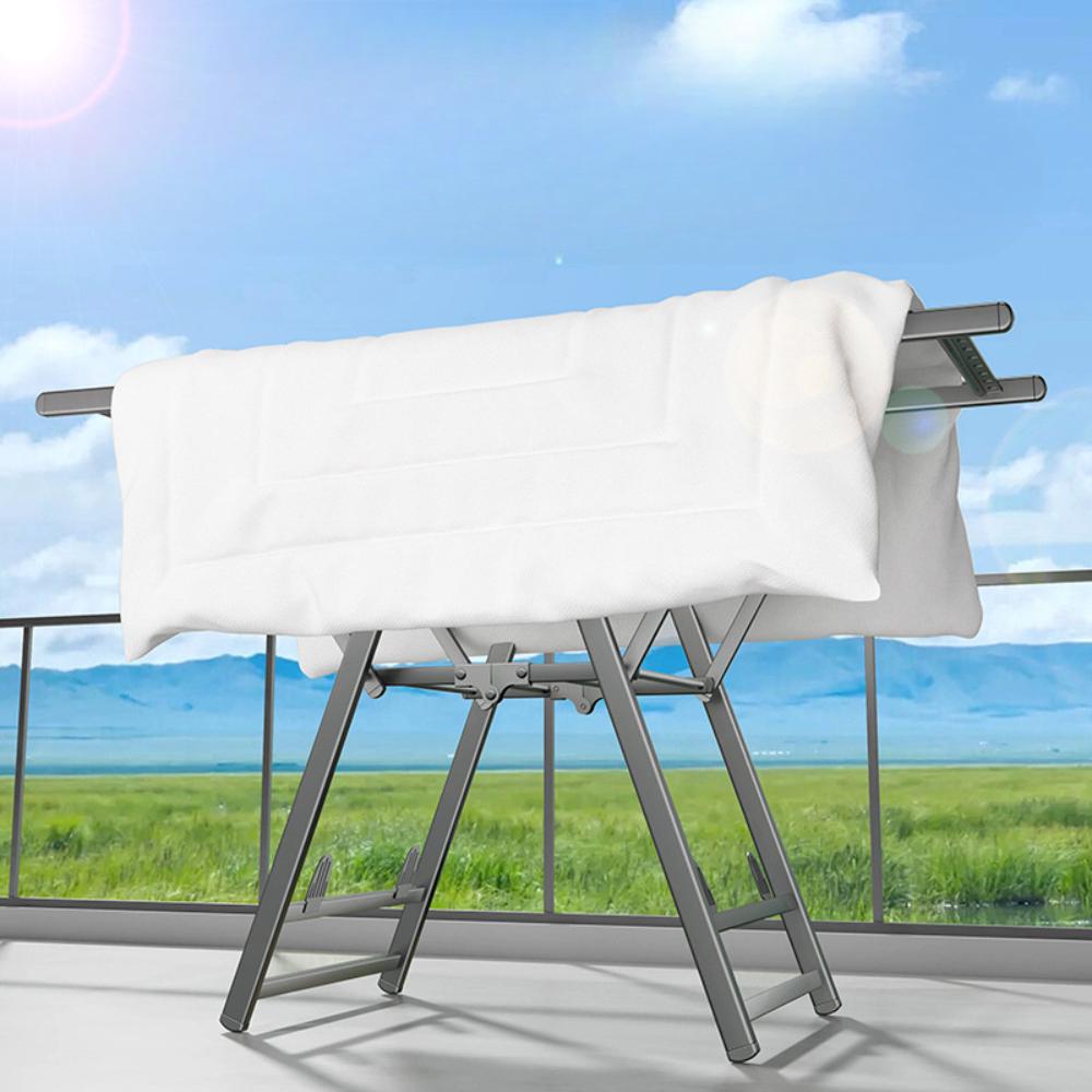 Складная сушилка для одежды, напольная вешалка для одежды на балконе, вешалка для сушки в помещении, большая вместимость, экономит место, передвижная вешалка для одежды