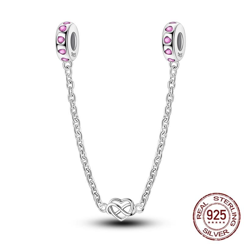 Copper Stars Moon Sun Clover Safety Chains Pendant Charms Beads Fit Original Bracelets Diy Jewelry Gift For Women