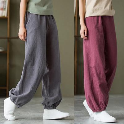 Женские свободные повседневные брюки на весну и лето, однотонные, удобные, с защитой от комаров