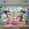 Birthday background, featuring pink cake elements, is suitable for indoor and outdoor birthday celebrations and pet parties.