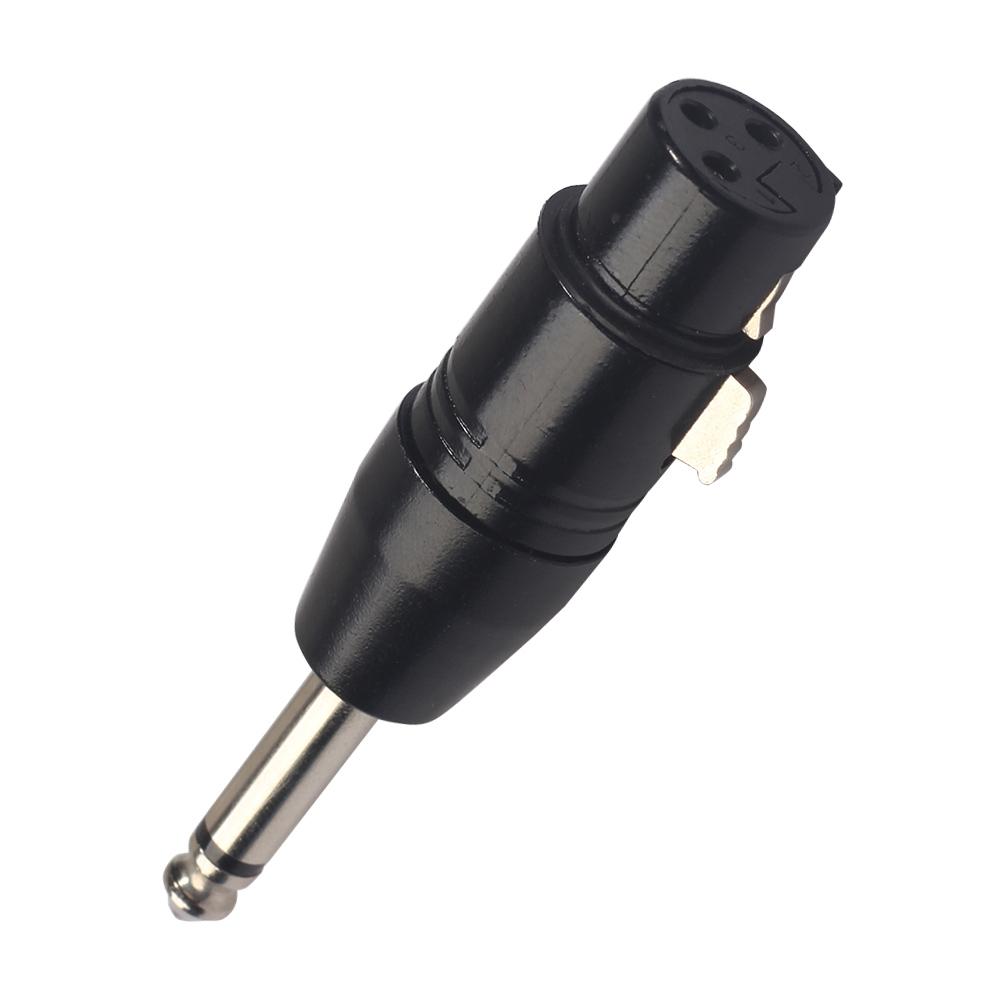 3Pin XLR Female to 6.35mm Male Mono Plug-In Audio Conversion Locking Adapter