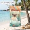 Cute PUPPY Custom Name Printed Beach Towel Personalized Soft Towel For Swimming Beach Travel