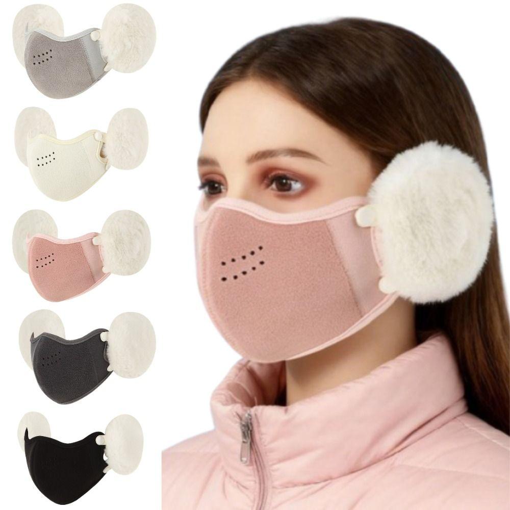 Windproof 2in1 Earmuffs Mask Thermal Earflap Mask Winter Accessories Motorcycle Face Shield Riding