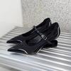 Нишевый дизайн Острый носок Специальный каблук Женские туфли на высоком каблуке Балетный Спортивный стиль Мелкий вырез Мэри Джейн Одинарные туфли