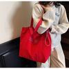 New Women's Bag Style Simple Design Single Shoulder Canvas Large Capacity Letter Tote Bag Fashion