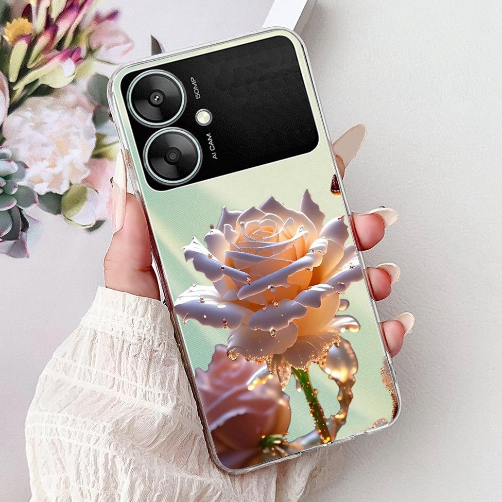 Clear Casing For Redmi 13C 13R 5G Cover For Redmi 13C 5G Case Luxury Butterfly Love Fashion Flowers Cool Cute Cartoon Painted