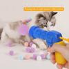 Interactive Launch Training Cat Toys Creative Kittens Mini Pompoms Games Stretch Plush Ball Toys Cat Supplies Pet Accessories