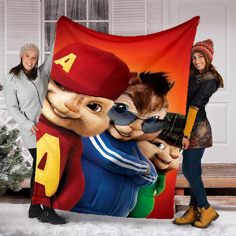 Alvin Chipmunks Theme Printed Blanket Perfect For Couch Bed Travel Outdoor Use Machine Washable Cozy Durable
