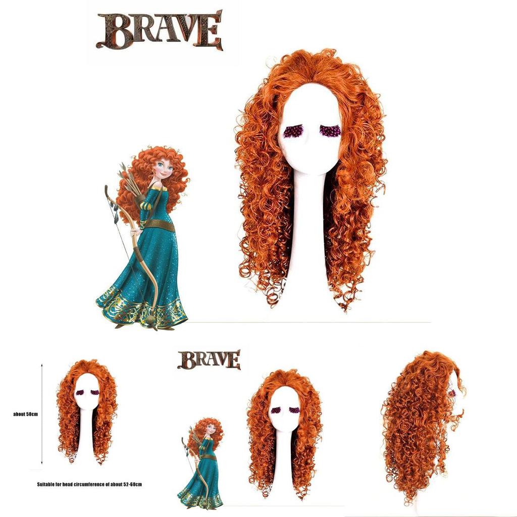 Merida Brave Cosplay Wig Long Curly Hair For Halloween Carnival Comic Con