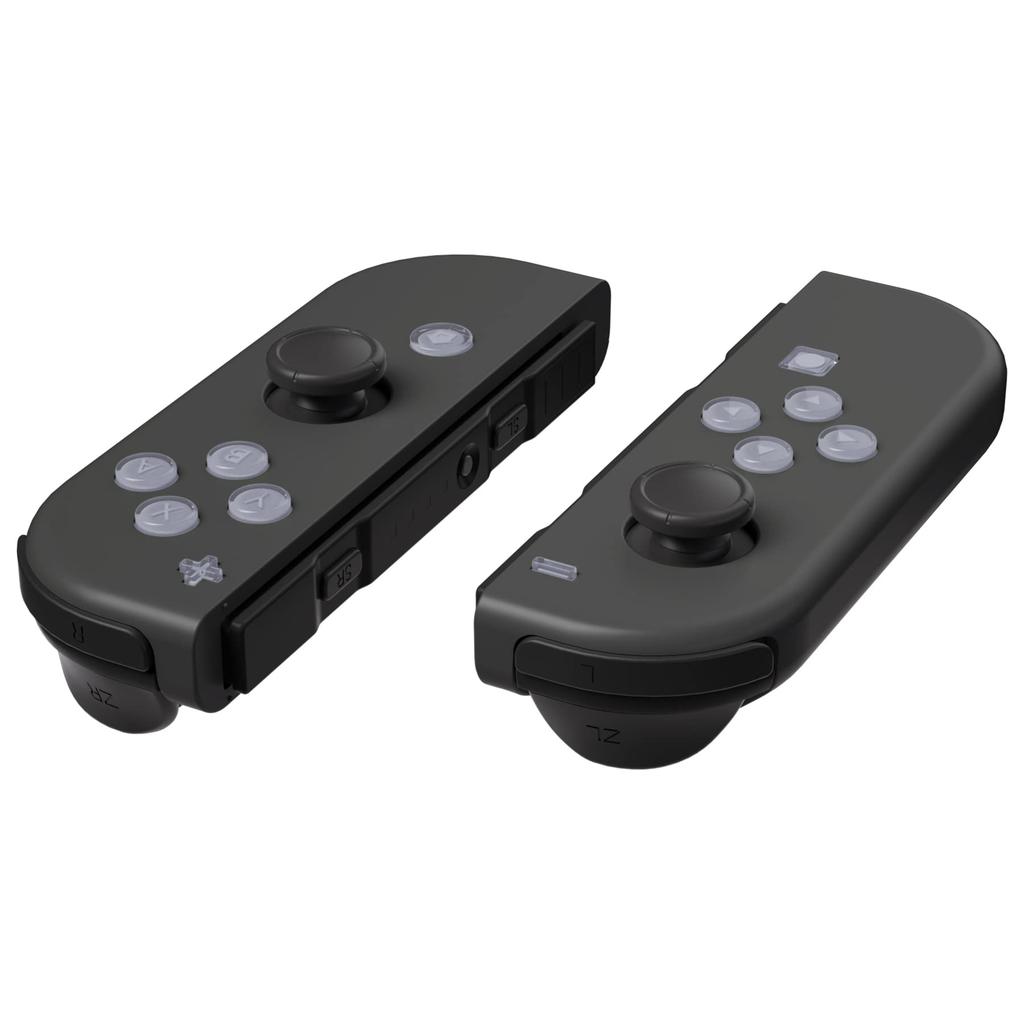EXtremeRate Прозрачные кнопки действия Face Buttons для Switch Switch OLED Символы Новая Надежда Серый Joy-Con ABXY, Направления, Home, Capture, + и - Кнопки, &
