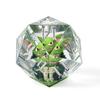 Cusdie 33 мм Радужные с пленкой D20 Кубики, 20-гранные смоляные кубики с острыми гранями, Один D20 многогранный кубик, для настольных ролевых игр