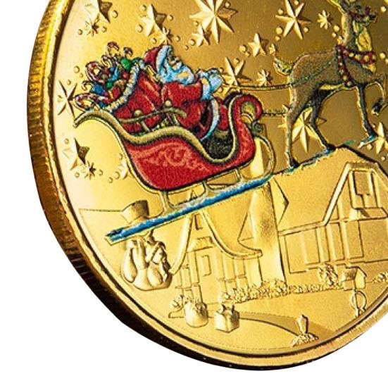 Портативная коллекционная монета с рождественской атмосферой, элемент металлического узора, монета, подарок для дома