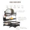 Dish Drainer, Dish Drainer, 3-Tier, Large Capacity Storage Rack [Includes 360-Degree Rotating Tray, Chopstick Holder, Cup Holder, Cutting Board Stand,