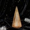 Illuminated Glass Christmas Tree Prelit Christmas Tree Figurine with LED Light Collection Crackled Glass Tree for Home Party