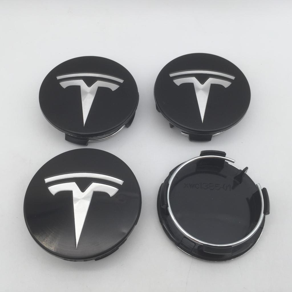 CJEY4 4pcs 57mm 56mm For Tesla Model 3 Model Y Model S X Car emblem Wheel hub Center Cap Badge covers Decals Styling accessories